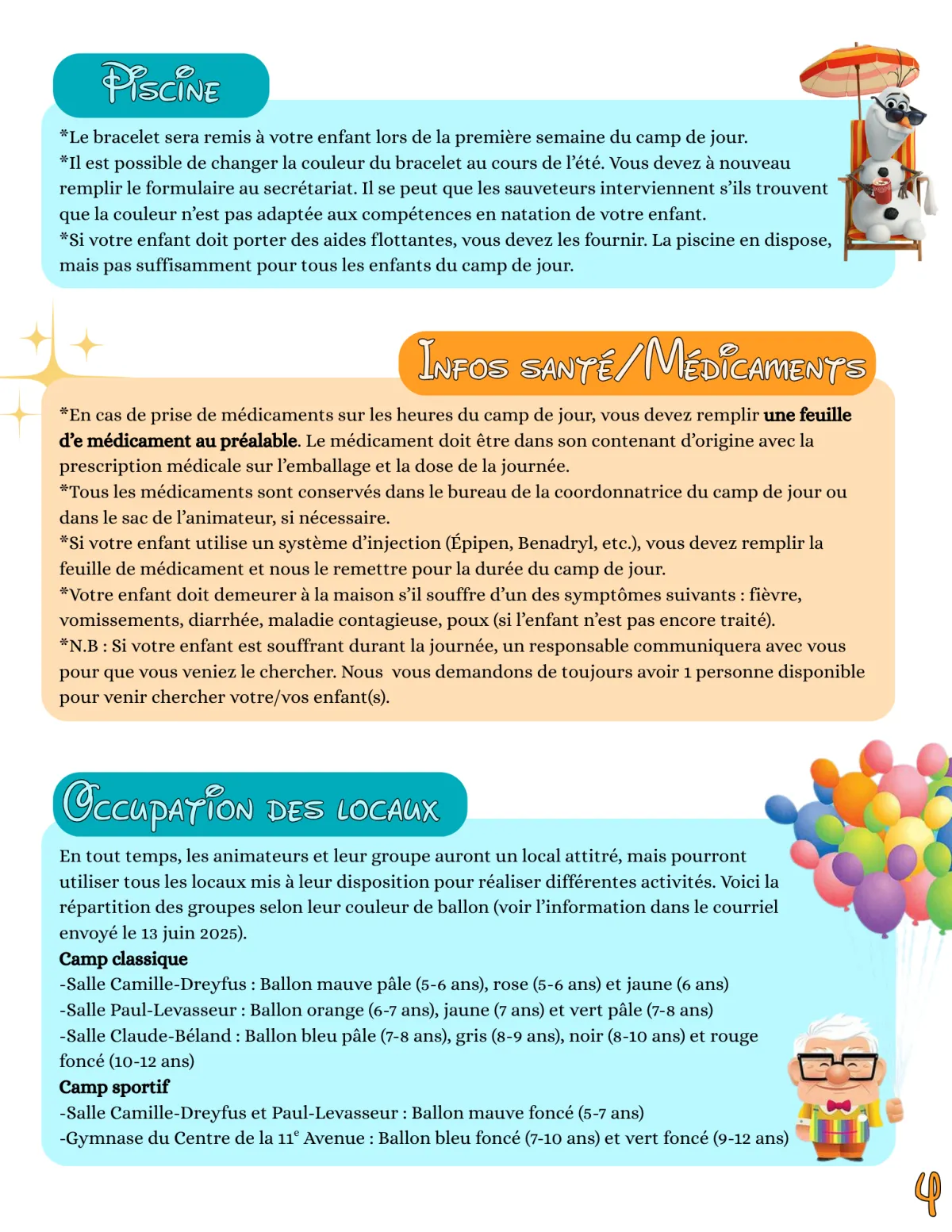 Infos importantes