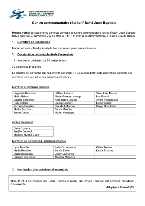 Procès-verbal AGA 2024